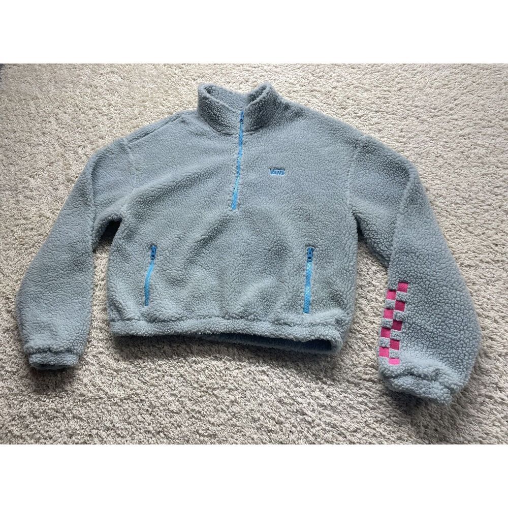 Vans Sk8 Women's Large 1/2 Zip Fleece Pullover  EUC